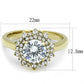 TK3035 - IP Gold(Ion Plating) Stainless Steel Ring with AAA Grade CZ  in Clear-1