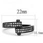 TK3049 - IP Black(Ion Plating) Stainless Steel Ring with Top Grade Crystal  in Clear-1