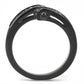 TK3049 - IP Black(Ion Plating) Stainless Steel Ring with Top Grade Crystal  in Clear-2