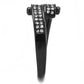 TK3049 - IP Black(Ion Plating) Stainless Steel Ring with Top Grade Crystal  in Clear-3