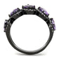 TK3051 - IP Black(Ion Plating) Stainless Steel Ring with AAA Grade CZ  in Amethyst-2