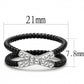 TK3053 - Two-Tone IP Black (Ion Plating) Stainless Steel Ring with Top Grade Crystal  in Clear-1