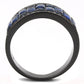 TK3058 - IP Black(Ion Plating) Stainless Steel Ring with Synthetic Synthetic Glass in Montana-2