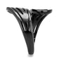 TK3059 - IP Black(Ion Plating) Stainless Steel Ring with No Stone-3
