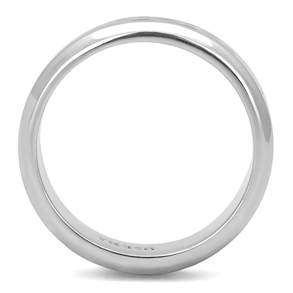 TK3061 - High polished (no plating) Stainless Steel Ring with Epoxy  in Jet-2