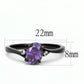 TK3063 - IP Black(Ion Plating) Stainless Steel Ring with AAA Grade CZ  in Amethyst-1