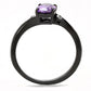 TK3063 - IP Black(Ion Plating) Stainless Steel Ring with AAA Grade CZ  in Amethyst-2