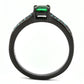 TK3064 - IP Black(Ion Plating) Stainless Steel Ring with Synthetic Synthetic Glass in Emerald-2