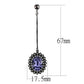 TK3073 - IP Black(Ion Plating) Stainless Steel Earrings with Top Grade Crystal  in Tanzanite-1