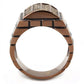 TK3077 - IP Coffee light Stainless Steel Ring with Leather  in Multi Color-2
