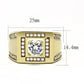 TK3079 - IP Gold(Ion Plating) Stainless Steel Ring with AAA Grade CZ  in Clear-1