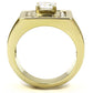 TK3079 - IP Gold(Ion Plating) Stainless Steel Ring with AAA Grade CZ  in Clear-2
