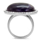 TK3083 - High polished (no plating) Stainless Steel Ring with Semi-Precious Amethyst Crystal in Amethyst-2