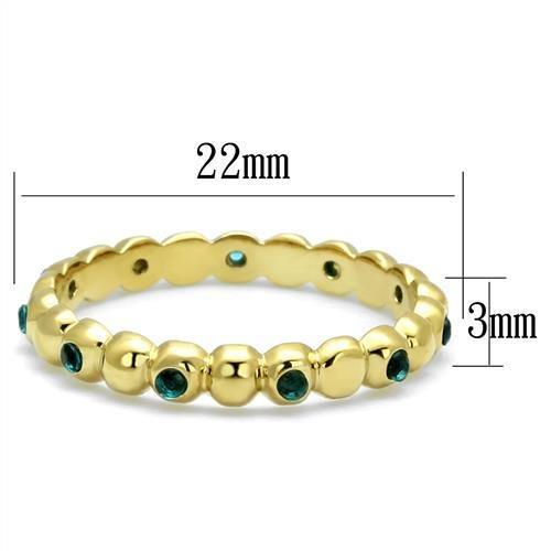 TK3086 - IP Gold(Ion Plating) Stainless Steel Ring with Synthetic Synthetic Glass in Montana-1