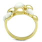 TK3090 - IP Gold(Ion Plating) Stainless Steel Ring with Semi-Precious Coral in Aurora Borealis (Rainbow Effect)-2