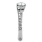 TK3094 - High polished (no plating) Stainless Steel Ring with AAA Grade CZ  in Clear-3