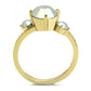 TK3095 - IP Gold(Ion Plating) Stainless Steel Ring with Top Grade Crystal  in Multi Color-2