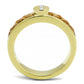 TK3096 - IP Gold(Ion Plating) Stainless Steel Ring with Top Grade Crystal  in Clear-2