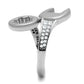 TK3097 - High polished (no plating) Stainless Steel Ring with AAA Grade CZ  in Clear-3