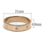 TK3107 - IP Rose Gold(Ion Plating) Stainless Steel Ring with Top Grade Crystal  in Clear-1