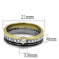 TK3108 - Two-Tone IP Gold (Ion Plating) Stainless Steel Ring with AAA Grade CZ  in Clear-1