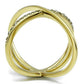 TK3109 - IP Gold(Ion Plating) Stainless Steel Ring with AAA Grade CZ  in Clear-2