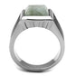TK3113 - High polished (no plating) Stainless Steel Ring with Synthetic Twinkling in Gray-2