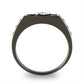 TK3116 - Two-Tone IP Black Stainless Steel Ring with AAA Grade CZ  in Clear-2