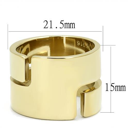 TK3118 - IP Gold(Ion Plating) Stainless Steel Ring with No Stone-1