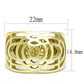 TK3119 - IP Gold(Ion Plating) Stainless Steel Ring with No Stone-1
