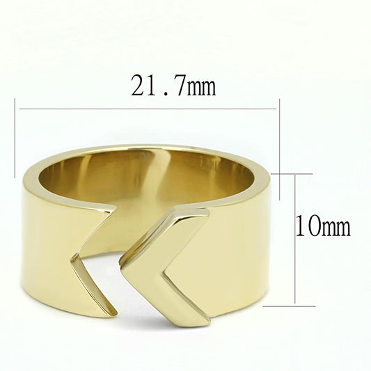 TK3120 - IP Gold(Ion Plating) Stainless Steel Ring with No Stone-1