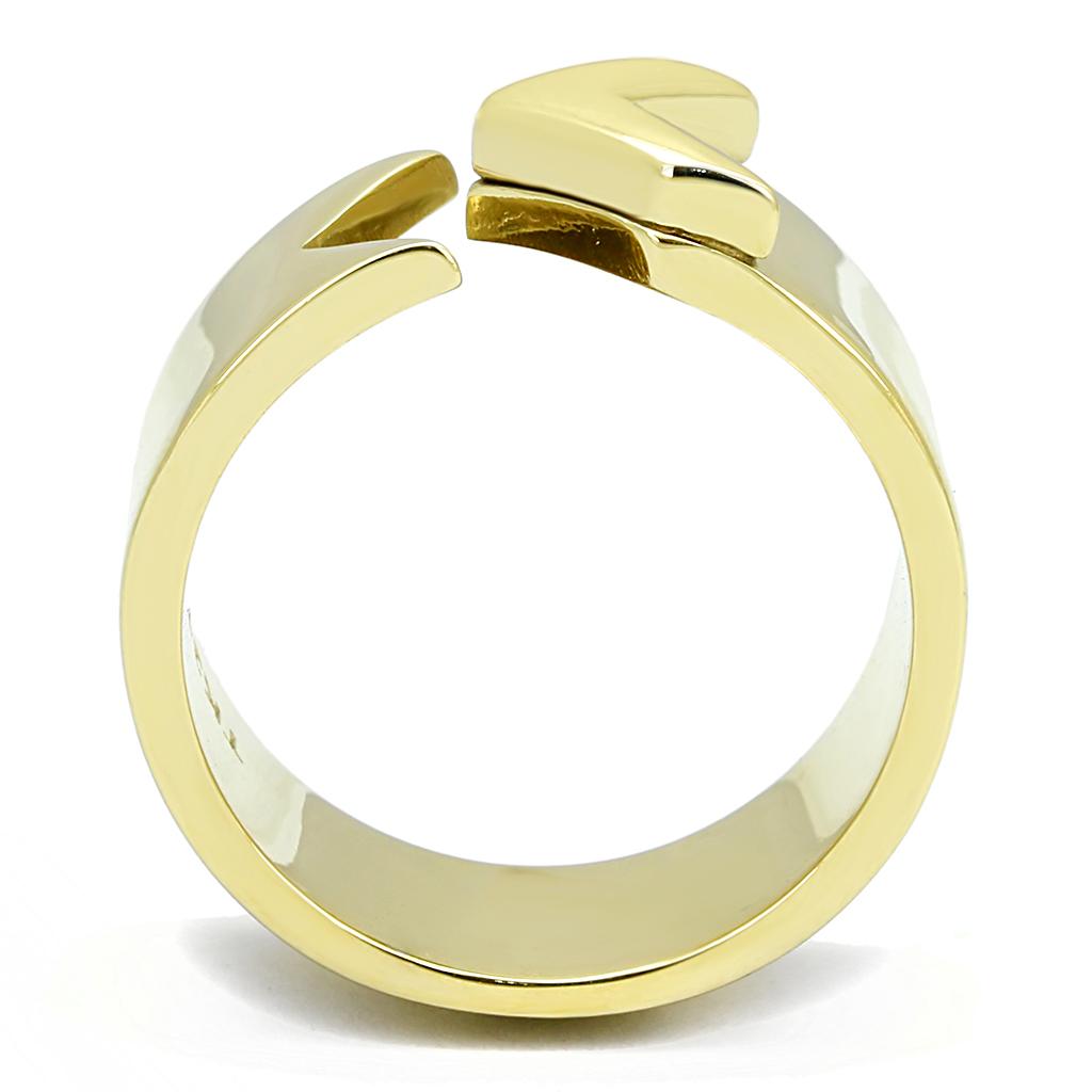 TK3120 - IP Gold(Ion Plating) Stainless Steel Ring with No Stone-2