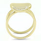 TK3121 - IP Gold(Ion Plating) Stainless Steel Ring with AAA Grade CZ  in Clear-2