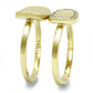 TK3121 - IP Gold(Ion Plating) Stainless Steel Ring with AAA Grade CZ  in Clear-3