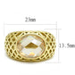 TK3122 - IP Gold(Ion Plating) Stainless Steel Ring with AAA Grade CZ  in Champagne-1