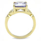 TK3125 - IP Gold(Ion Plating) Stainless Steel Ring with AAA Grade CZ  in Light Amethyst-2