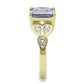 TK3125 - IP Gold(Ion Plating) Stainless Steel Ring with AAA Grade CZ  in Light Amethyst-3