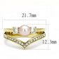 TK3126 - IP Gold(Ion Plating) Stainless Steel Ring with Synthetic Pearl in Rose-1