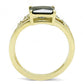TK3127 - IP Gold(Ion Plating) Stainless Steel Ring with AAA Grade CZ  in Black Diamond-2