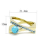 TK3130 - IP Gold(Ion Plating) Stainless Steel Ring with Synthetic Turquoise in Turquoise-1