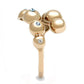 TK3131 - IP Rose Gold(Ion Plating) Stainless Steel Ring with Top Grade Crystal  in Sea Blue-3