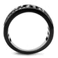 TK3134 - IP Light Black  (IP Gun) Stainless Steel Ring with Top Grade Crystal  in Clear-2