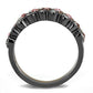 TK3136 - IP Light Black & IP Light coffee Stainless Steel Ring with Top Grade Crystal  in Multi Color-2