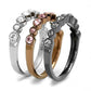 TK3136 - IP Light Black & IP Light coffee Stainless Steel Ring with Top Grade Crystal  in Multi Color-3