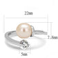 TK3139 - High polished (no plating) Stainless Steel Ring with Synthetic Pearl in Light Peach-1