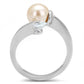 TK3139 - High polished (no plating) Stainless Steel Ring with Synthetic Pearl in Light Peach-2