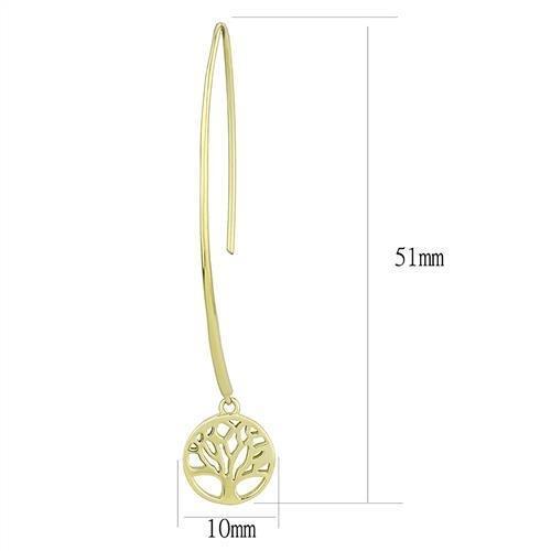 TK3149 - IP Gold(Ion Plating) Stainless Steel Earrings with No Stone-1