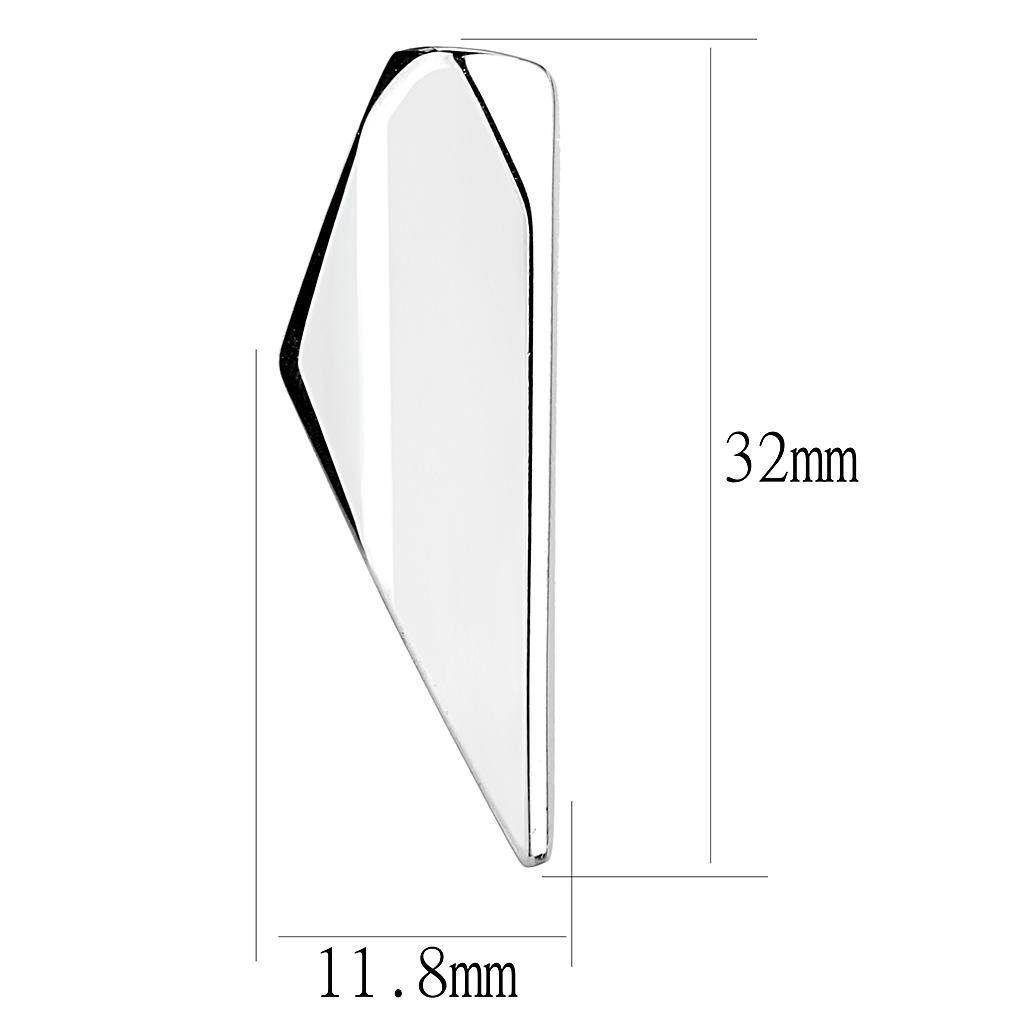 TK3160 - Rhodium Stainless Steel Earrings with No Stone-1