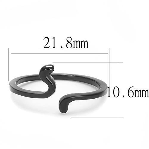 TK3164 - IP Black(Ion Plating) Stainless Steel Ring with No Stone-1