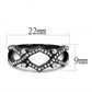 TK3165 - IP Black(Ion Plating) Stainless Steel Ring with AAA Grade CZ  in Clear-1